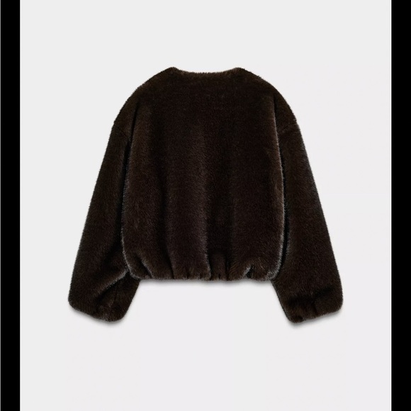 Zara Dark Brown Bomber Jacket - Picture 6 of 9